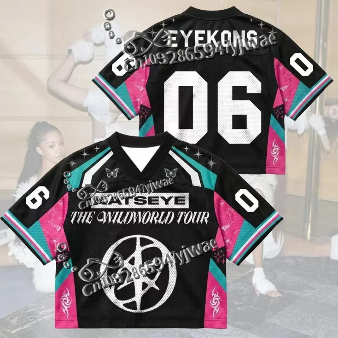 Kpop Butterfly KATSEYE The Wild World Tour Jersey Merch Gift for Eyekons Autumn Streetwear Y2k Men'S And Women's Beach Tshirt