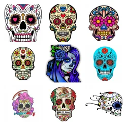 Creative Stickers Mexican Sugar Skull Decals Girl Day of The Dead Sticker Blue Purple for Car Motorcycle Bicycle Laptop Decals