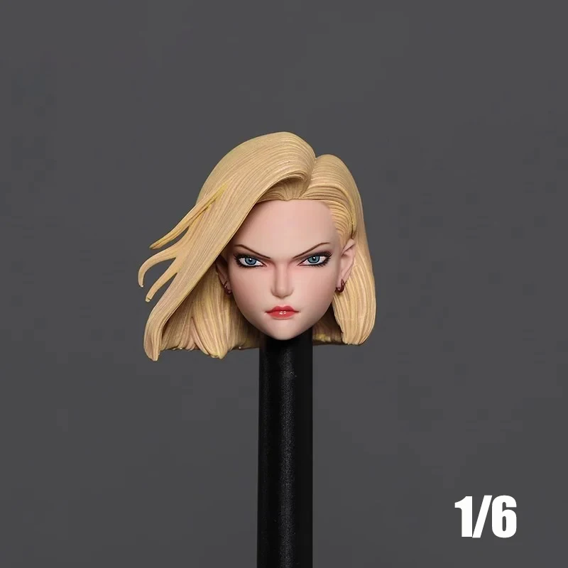 

1/6 Scale Anime Star Head Sculpt Model No.18 Fit 12" Female Soldier Action Figure Body Part Collectible Head Carving for Dolls