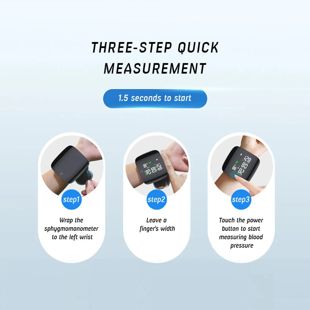 LED large screen wrist sphygmomanometer USB multifunctional elderly blood pressure and heart rate monitor digital sphygmomanomet