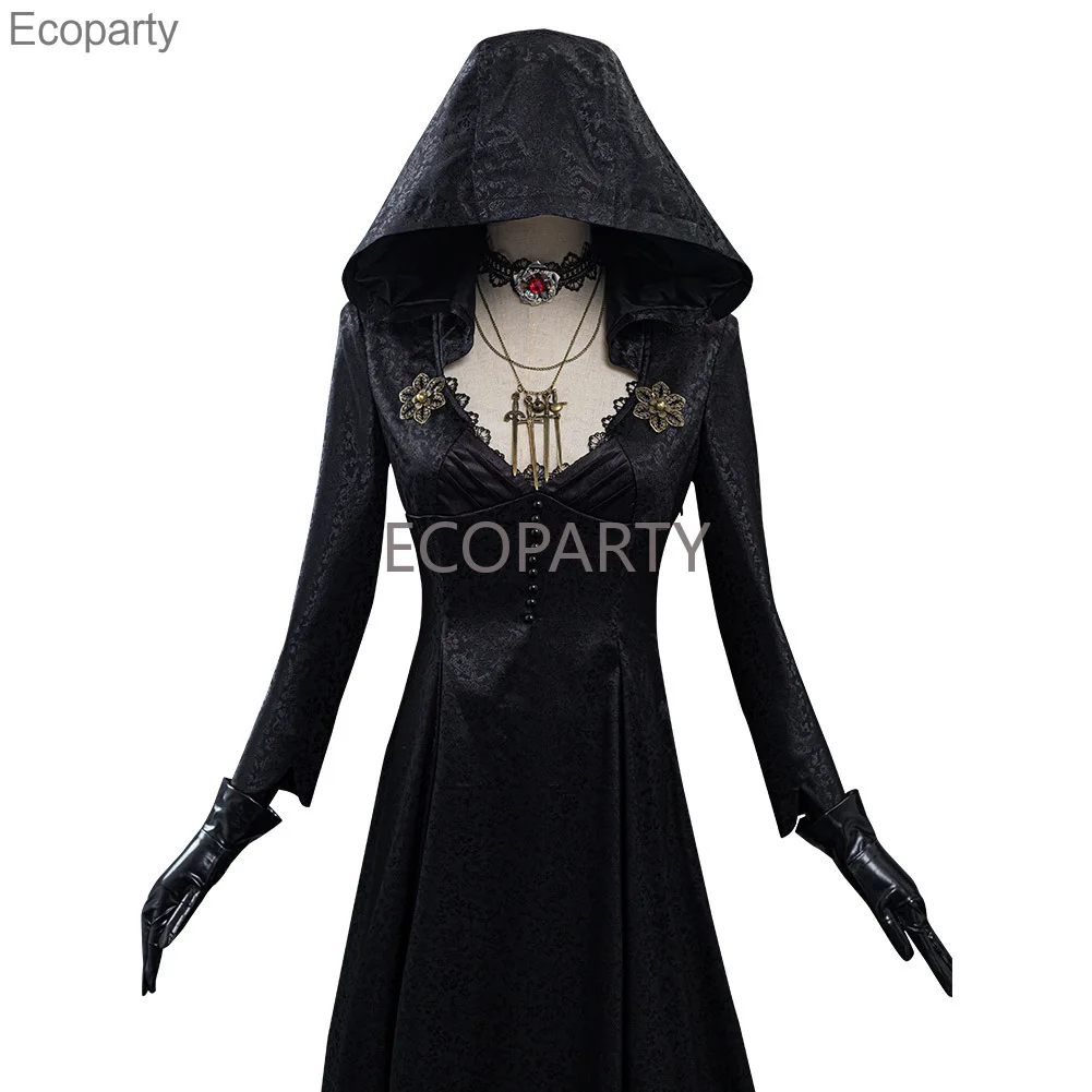 2024 vila mal cosplay traje vampiro senhora mulheres meninas vestido de festa de máscaras roupas halloween carnaval vintage anime terno