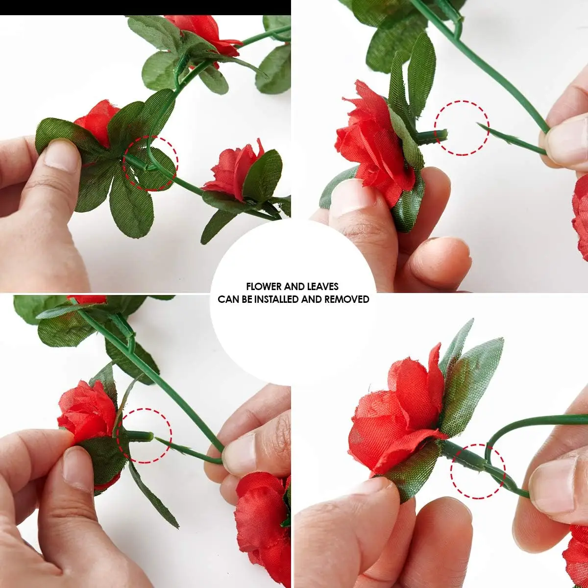 1/2 Stück Künstliche Rosenblumen-Girlande 2,3M Kunstblumen für Heim-Dekoration Garten Wand Hochzeitsdekoration Außenbereich Bogen-Ornament – Detail 6