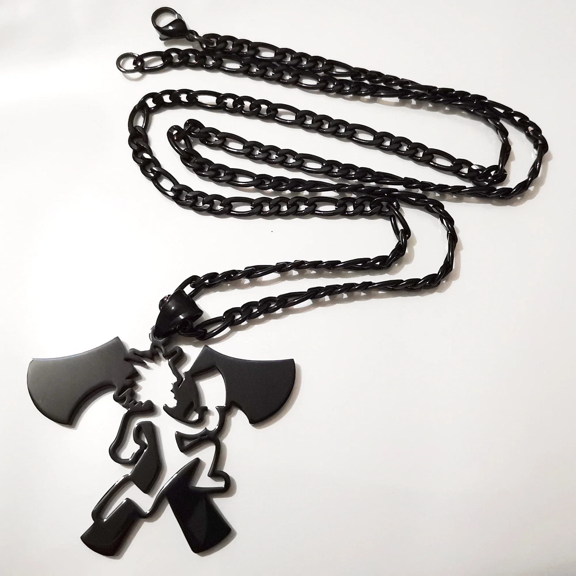 Cool Black ICP  Hatchet Man Charms Pendant Mens Necklace Juggalette Jewelry Stainless Steel Chain 24INCH