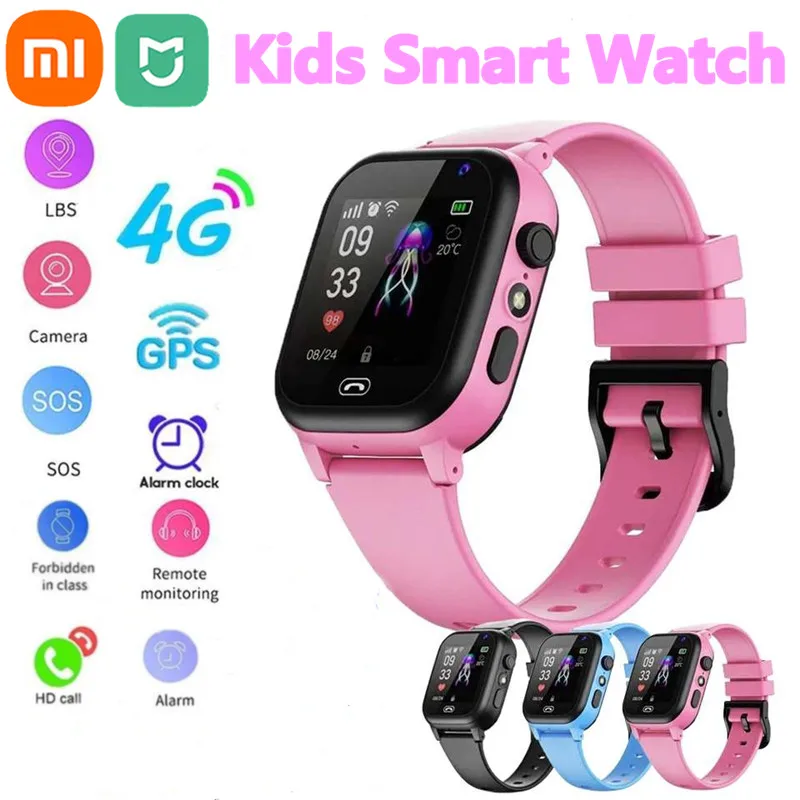 Xiaomi Mijia Kids 4G Smart Watch SOS GPS Location Video Call Sim Card SmartWatch Camera Waterproof Watch For Boys Girls Present