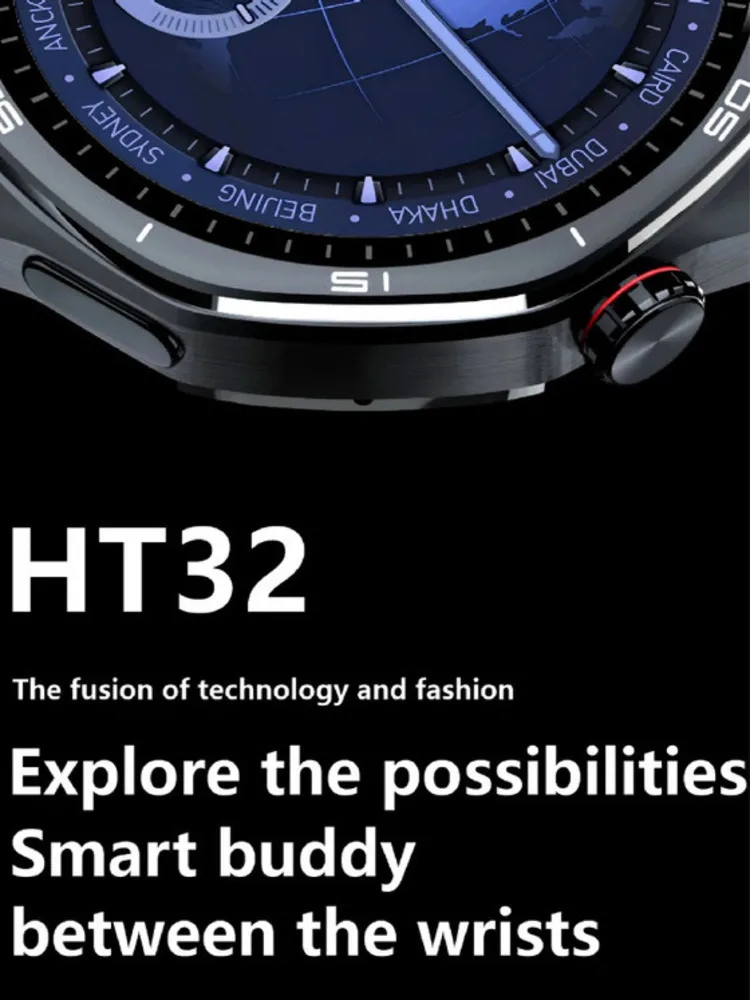 2025 HT32 GT Series bluetooth smart watch AMOLED compass heart rate blood oxygen health monitor NFC sports smartwatch waterproof