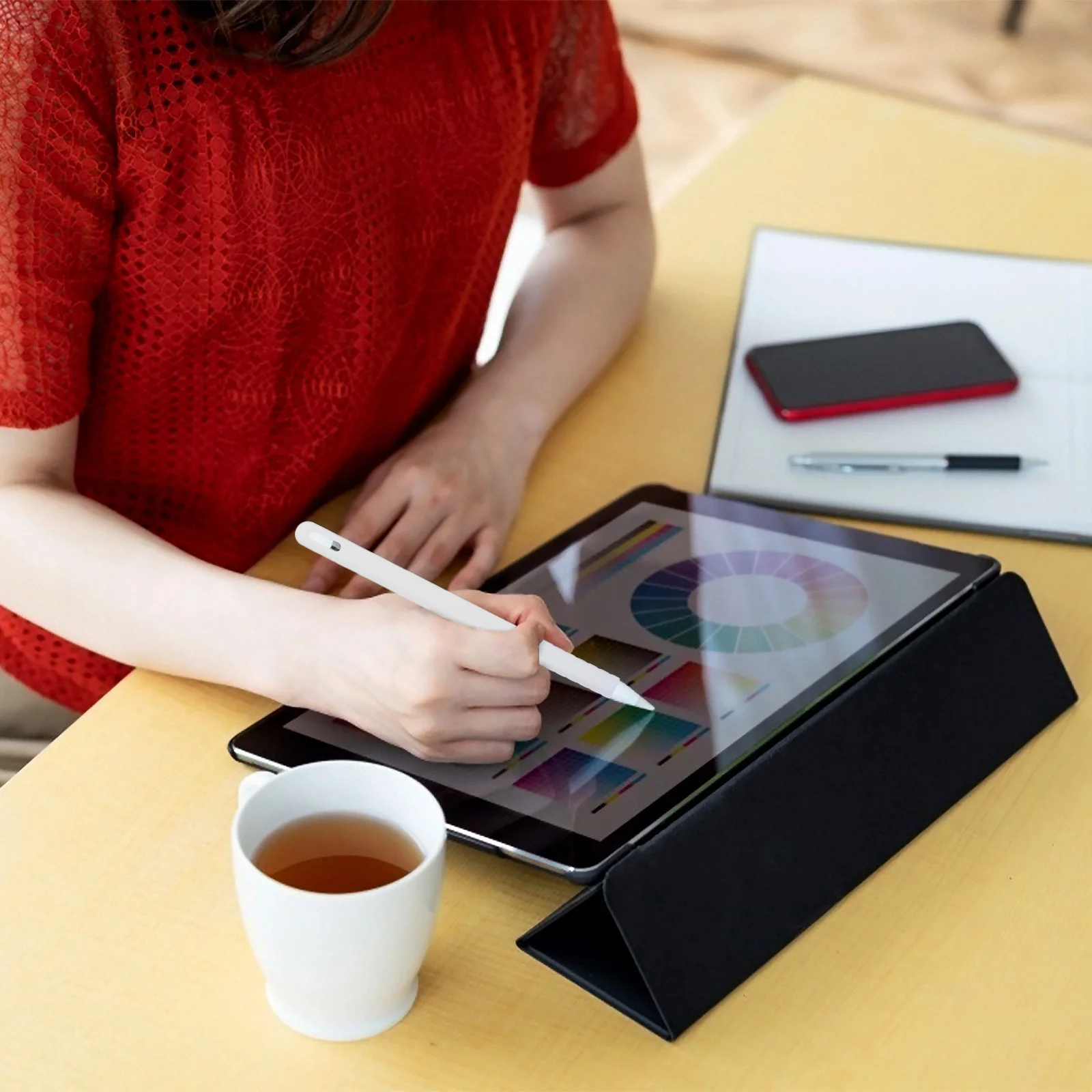 ปลอกปากกาสไตลัส 2 ชิ้น สีสันสดใส จับถนัดมือ สำหรับปากกา Pencil 2 ปลอกซิลิโคนสำหรับปากกาสัมผัส พกพาสะดวก