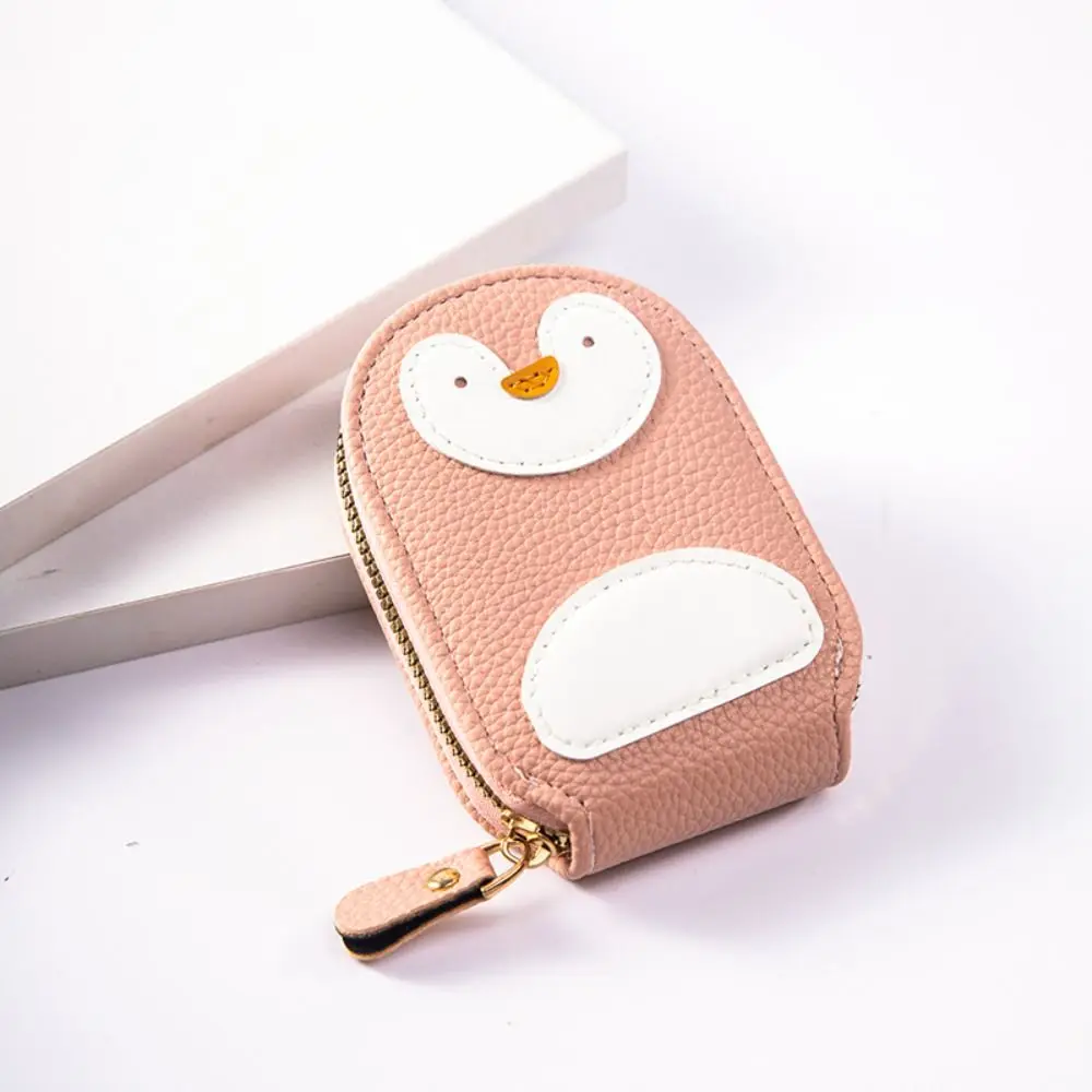 Cute Multi-card Penguins Card Holder PU Cartoon Organ Style Card Bag 11 Card Slots Korean Style Leather Coin Purse Daily