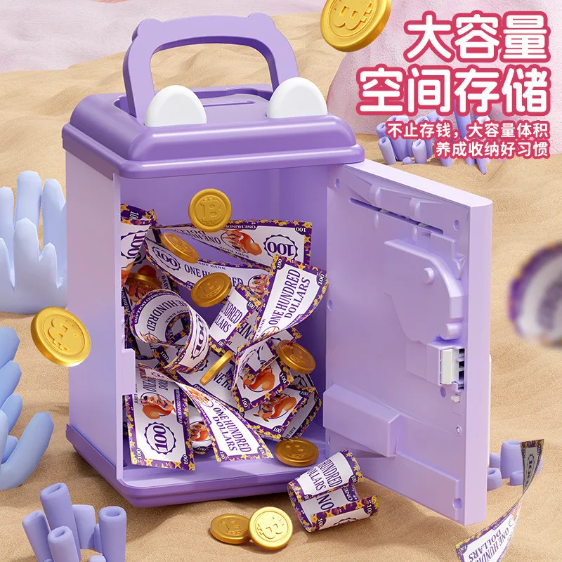 Disney's nieuwe vingerafdruk spaarpot voor meisjes Elsa Lotso Stitch wachtwoord multifunctionele spaarpot cartoon kinderspeelgoed cadeau