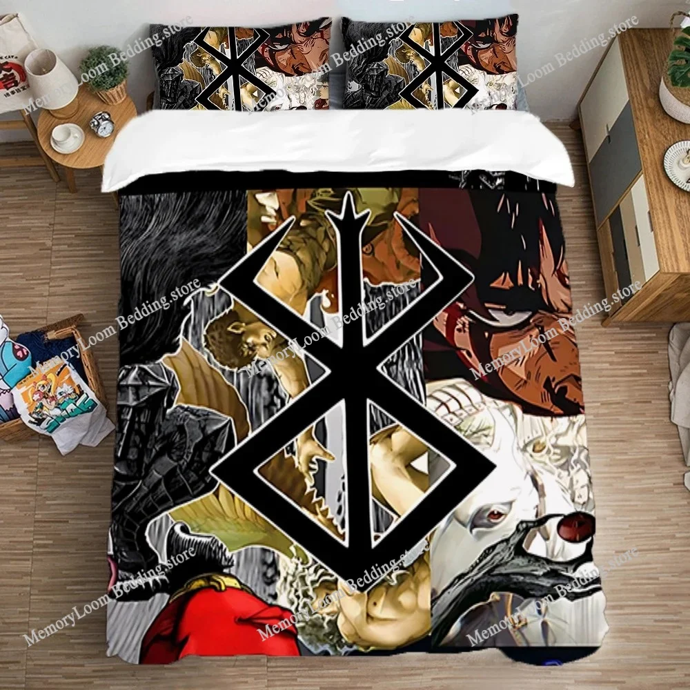 

Quilt Cover Set Duvet Covers Bedding Set Double Size Art Berserker-GUTS Fashion Queen Bed Comforter Sets Pillowcase Linen Home