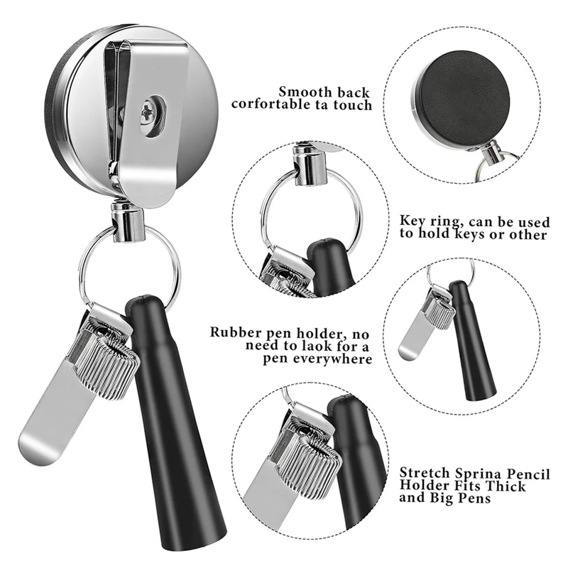 Держатель ручки для ремешка, комплект из 2 шт., сверхмощный выдвижной держатель для карандашей, универсальный