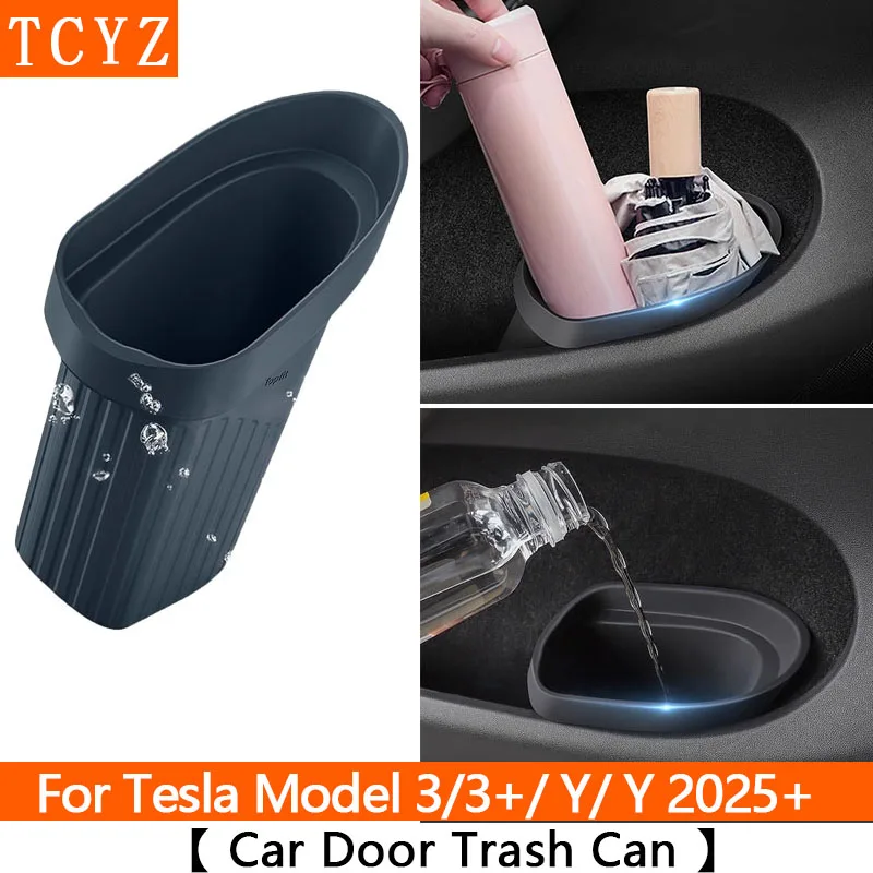 

Ящик для хранения Tesla Model Y Juniper 2025 Model 3 2024 Highland, подлокотник для центральной консоли, крышка лотка для хранения, аксессуары для уборки