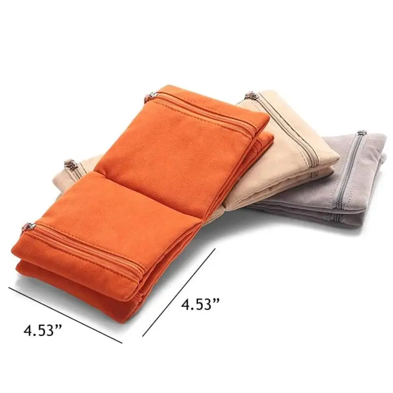 Organizzatore di gioielli pieghevole Griglie multiple Custodia con cerniera in velluto Collana Bracciale Delicato contenitore per orecchini ad alta capacità