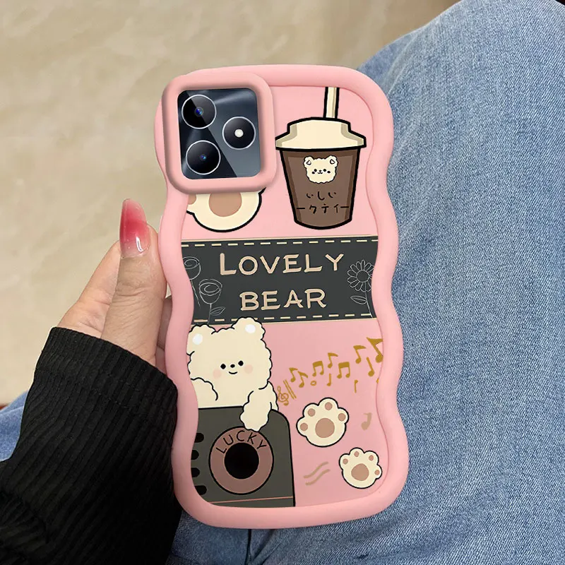 Proteção de urso adorável para realme c53 índia capa flexível casual com à prova de choque para realme note narzo c p n 65 1 12 50 55