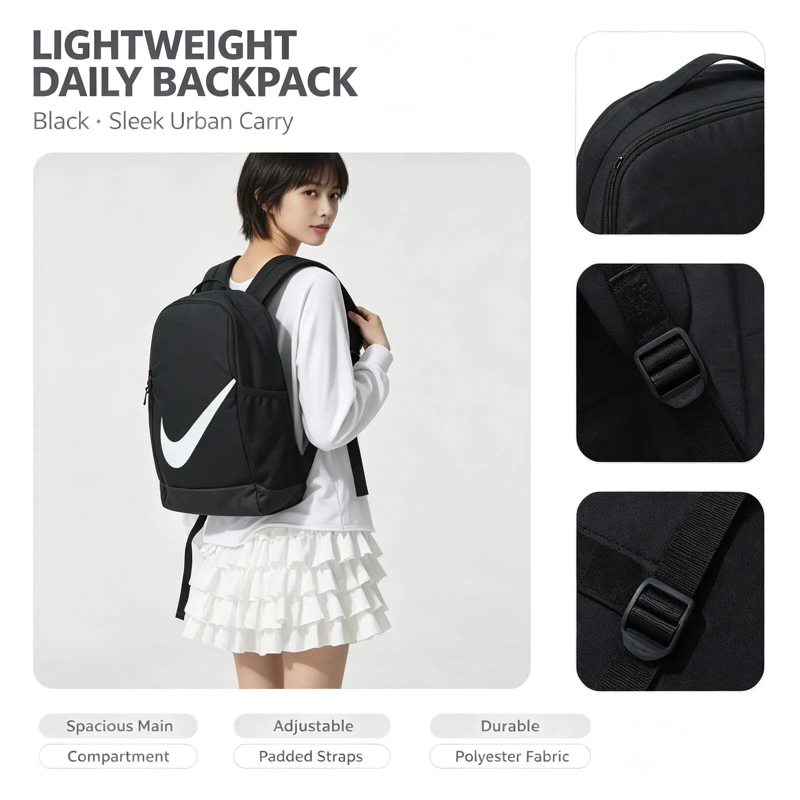 New Nike Men's Sports Women's Travel Large Capacity Backpack, Junior High School Bag, Computer Bag DV9436-010