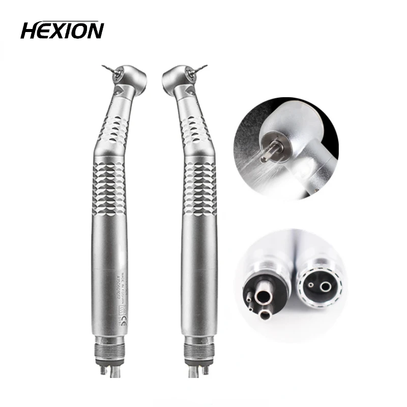 

HEXION New Dental LED High Speed Handpiece 2/4 Holes Push Button 3 Water Spray Air Turbine Drill Dentistry Tool