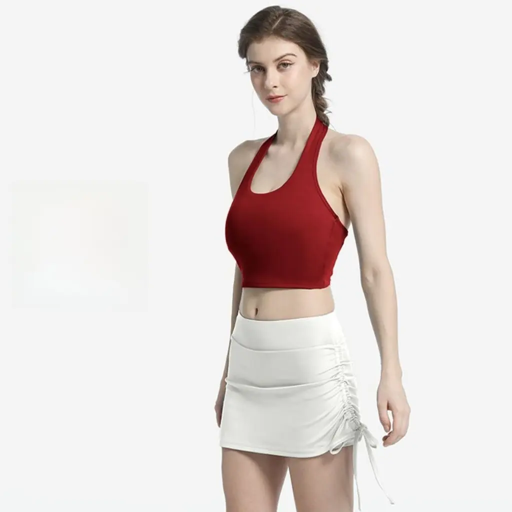 

Women's Yoga Clothes Quick-Drying Sports Tops Bra Fitness Slimming Summer Training Short Skirt Suit