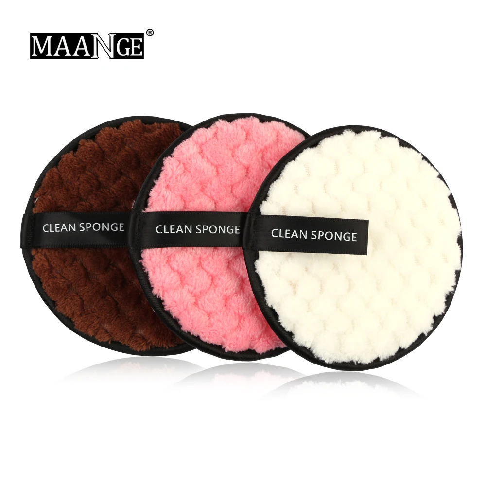 Vezel Make-Up Remover Pad Herbruikbare Gezicht Schoon Spons Doek Handdoek Cosmetische Bladerdeeg Make-Up Accessoires