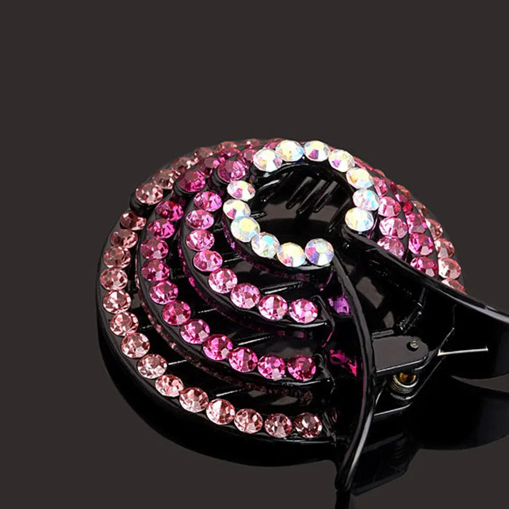 

4Pcs Simple Elegant Hair Claw Clips Rhinestone Trimmed Locking Teeth Design Non-Slip Hold for Wet Hair Shower Protection Styling