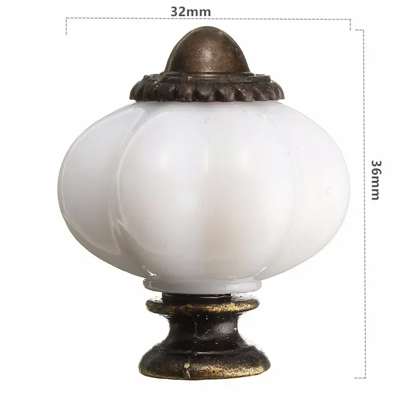 1pc White Imitation Plastic Vintage Door Knobs Cabinet Drawer Cupboard Kitchen Durable Pull Knob Handles for Furniture Hardware