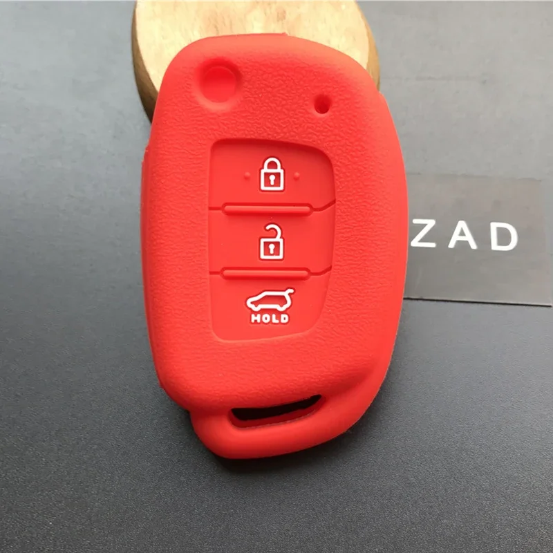 ZAD 3button Silicone rubber car key case cover for Hyundai Accent i20 I30 I40 I45 IX35 Mistra Sonata Tucson Verna key case