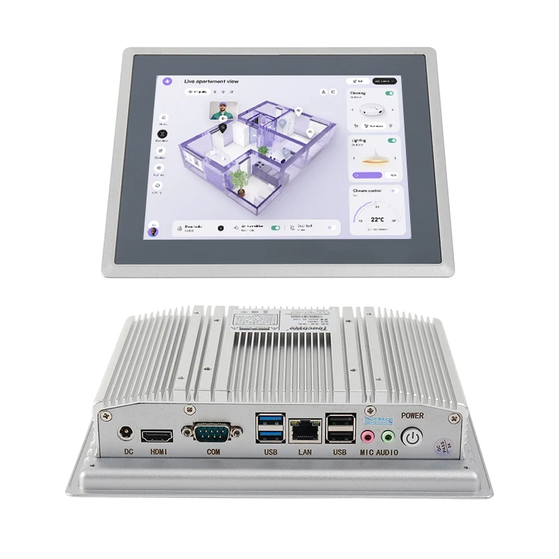 17 Inch 5:4 Fanless Industrial Panel PC Capacitive Touch Computer Multi Embedded Touchscreen