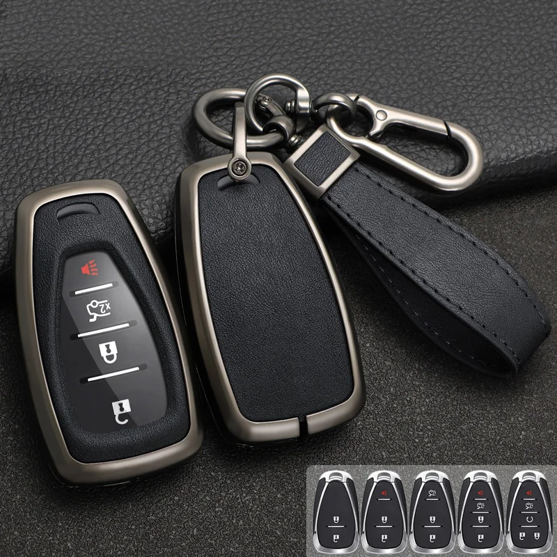 

Zinc Alloy + Leather Car Key Cover Case Shell For Chevrolet Cruze Spark Sonic Camaro Volt Bolt Trax Malibu Captiva Lacetti Aveo