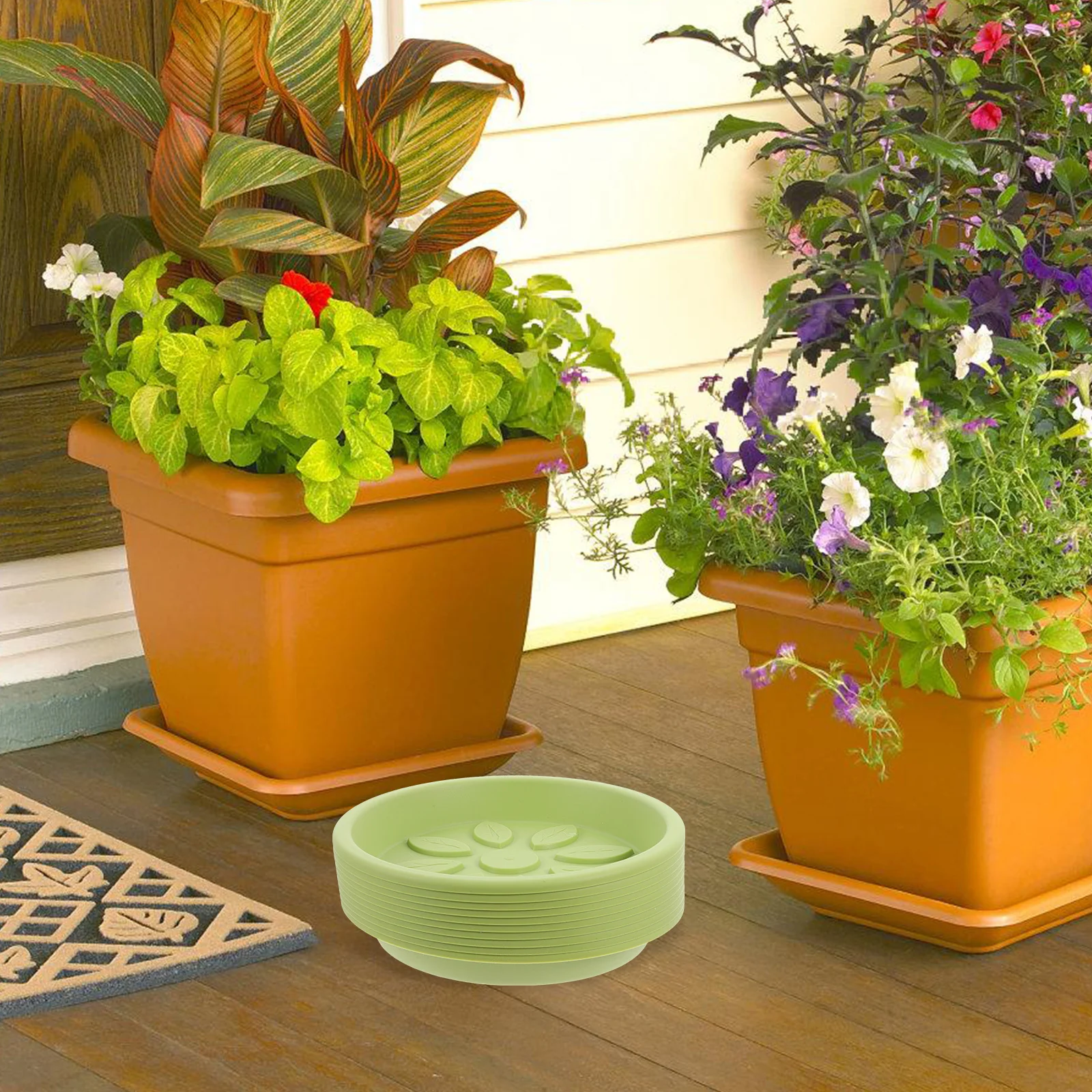 

10pcs Round Plastic Flower Pot Tray Water Catcher Drip Trays For Indoor Outdoor Plants Bottom Watering Planter Saucers Drainage