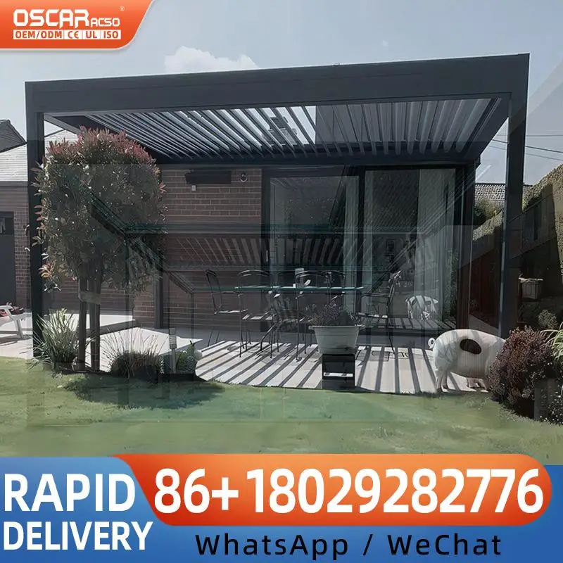 10x20 قابل للتعديل لوفرد الألومنيوم دليل حديقة جناح للشرفة في أوروبا المناخ الحيوي كرنك مقبض في الهواء الطلق فناء الفناء الخلفي #1