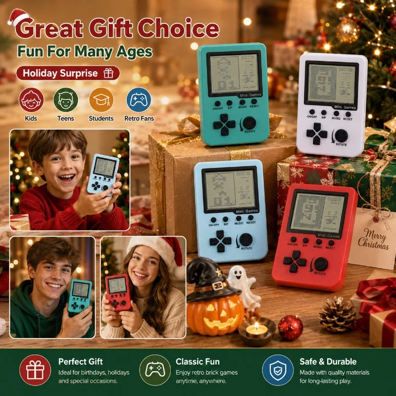 Portable Classic Tetris Mini Game Console 3.5 Inch Large Display Retro Hand‑held Video Game Playing Device