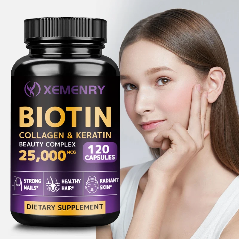 Biotin + Collagen + Keratin Supplement - Helps Enhance Healthy Hair, Skin, Nails | Non-GMO