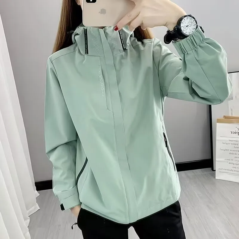 

WOmen Windbreaker Jacket 2025 New Spring Autumn Thin Outdoor Casual Sports Running Windproof Coat Female Camouflage Outwear 5XL