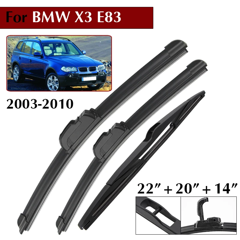 

KAWOO 22 "+ 20" + 14" щетка стеклоочистителя автомобиля для BMW X3 E83 2003-2010, набор щеток переднего и заднего дворника ветрового стекла, автоаксессуары