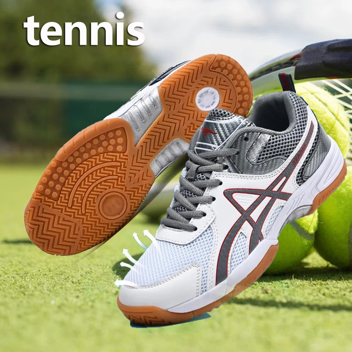 Hochwertige Professionelle Tennistrainingschuhe für Herren, Geeignet für Baseball, Softball, Lacrosse, Badminton, Rugby, Squash und Vielseitiges Training – Detail 5