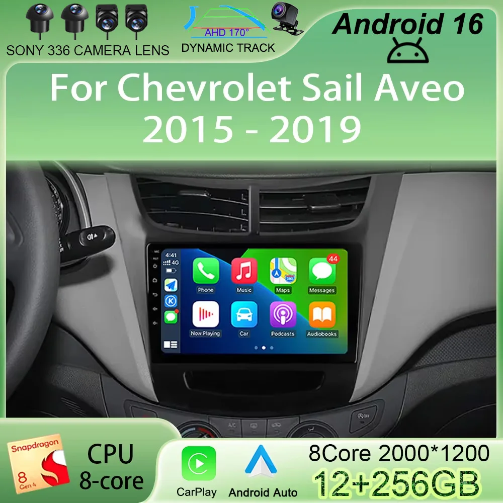 

Автомагнитола Android 16 для Chevrolet Sail Aveo 2015-2019, мультимедийный видеоплеер, GPS-навигация, Carplay, 4G, Wi-Fi, QLED