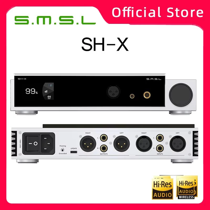 SMSL SH-X Усилитель для наушников Высокая мощность выхода с высоким коэффициентом усиления HIFI Сбалансированный выход предусилителя 4,4 мм/6,35 мм SHX Доступен с SUX
