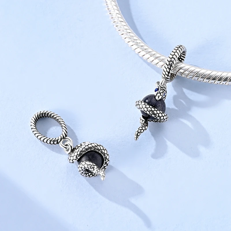 قلادة خرز عصرية من الفضة الإسترليني عيار 925 مناسبة لهدايا مجوهرات نسائية على شكل عظمة الثعبان