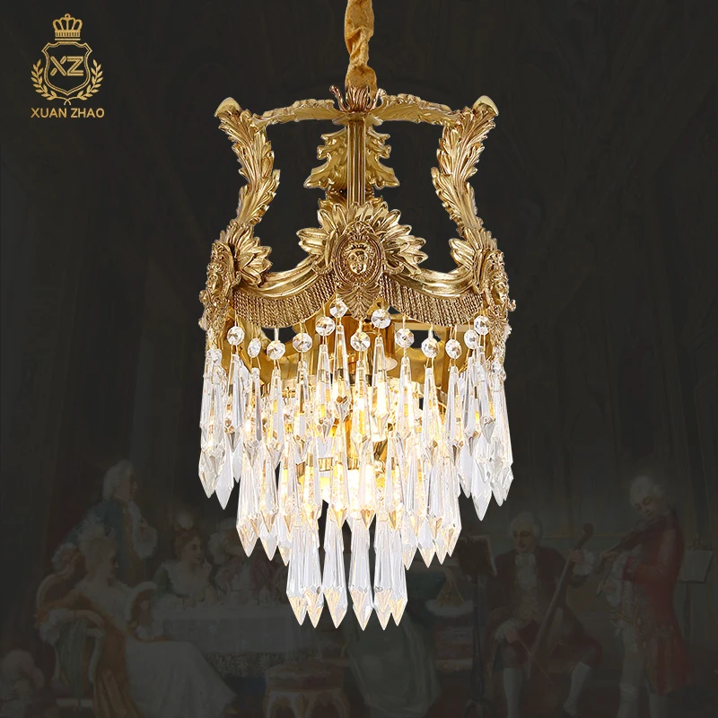 European Vintage Style  Crystal Chandelier Villa Club Hotel Lobby Lighting Project Model Room Crystal Chandelier