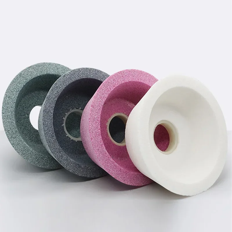 1 قطعة عجلة طحن اكسيد الالمونيوم الأبيض على شكل وعاء لآلة الطحن Dia50/100/125/150 مللي متر عجلة طحن السيراميك