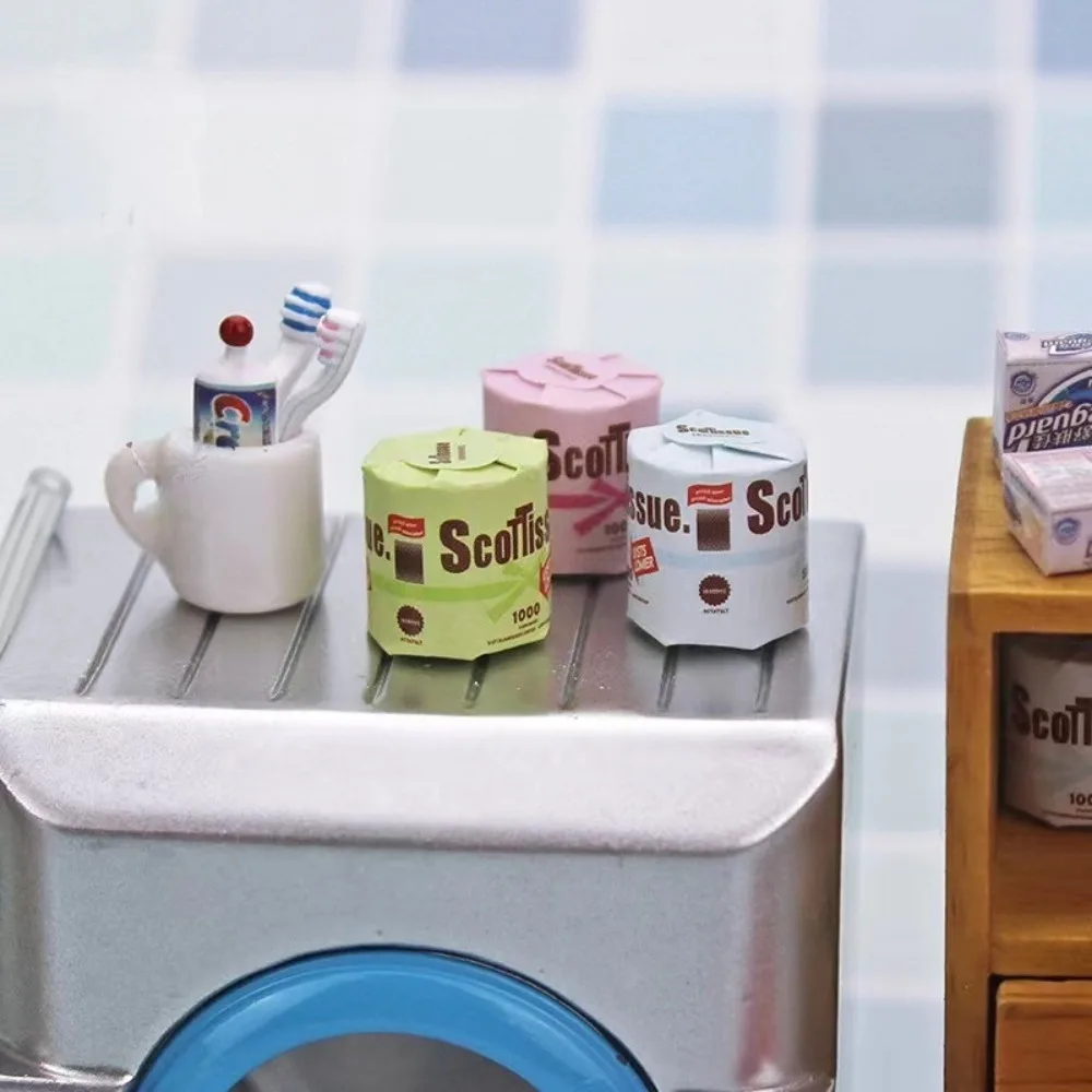 1:12 domek dla lalek miniaturowy model sceny ręczniki papierowe dekoracja domku dla lalek rolki toaletowe tkanki akcesoria łazienkowe dla domu dla lalek