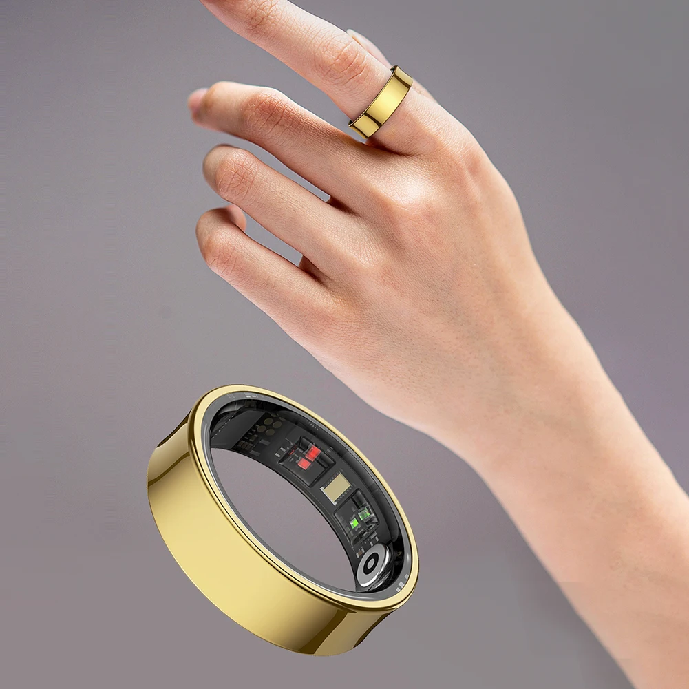 R09 Smart Ring Hartslag Bloed Zuurstof Slaapmonitoring Gezondheid Fitnessringen met oplaadetui Sportgezondheidsring voor heren Dames