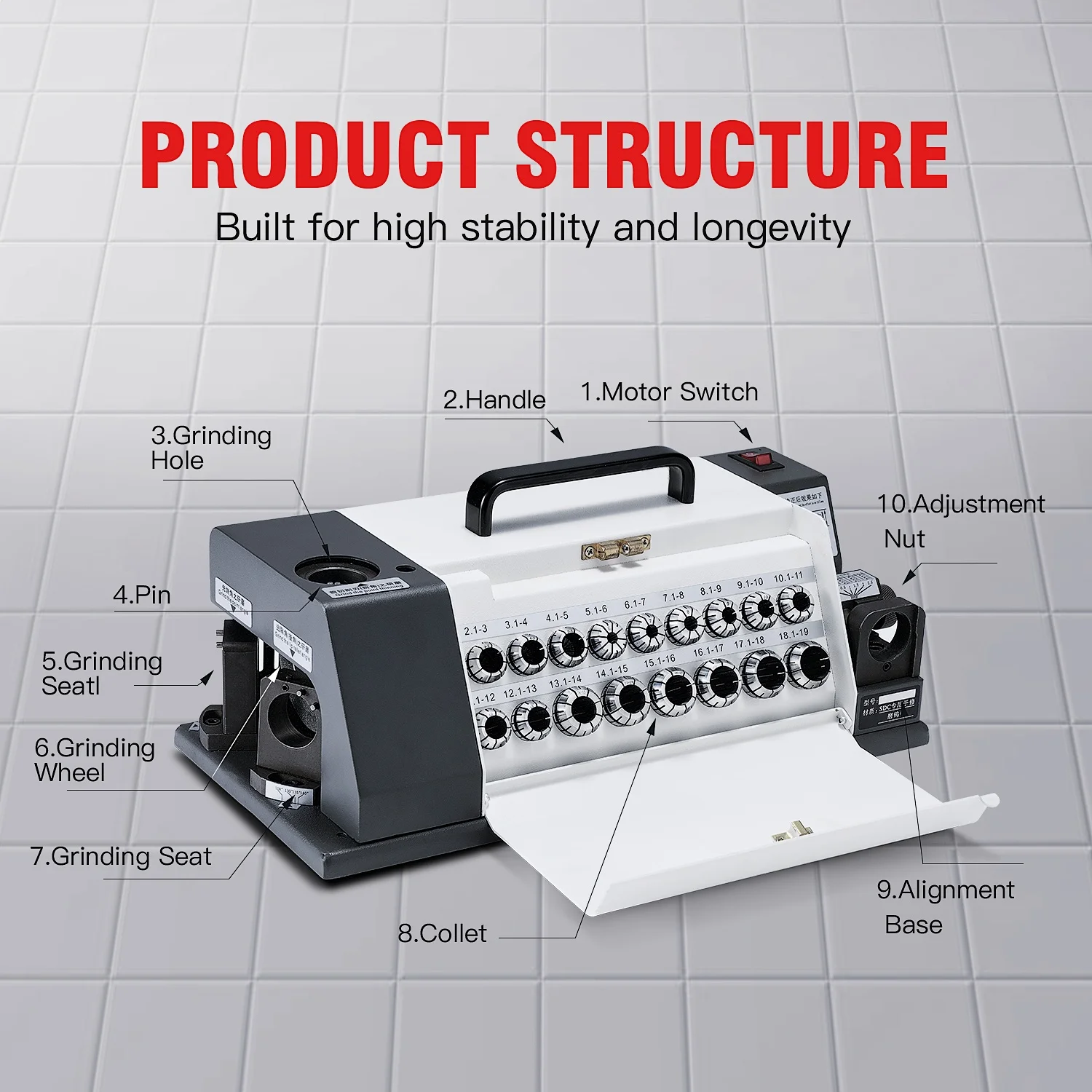 TXMC TX-S20 3-20mm Small Portable Accurate Durable Drill Bit Grinder Sharpener Machine