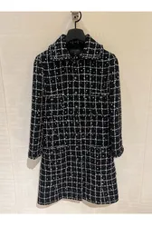 2024 Autumn High Quality Fashion Women's Plaid Tweed Coat C869