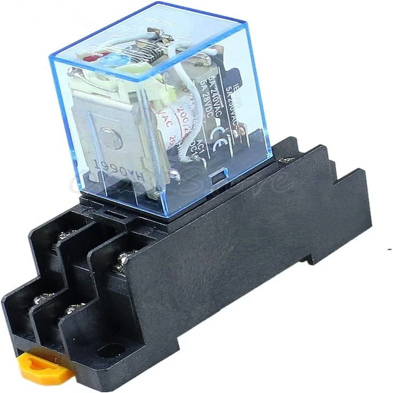 

10pcs MY2P HH52P MY2NJ 12V 24V DC / 110V 220V AC coil general purpose DPDT micro mini relay with socket base