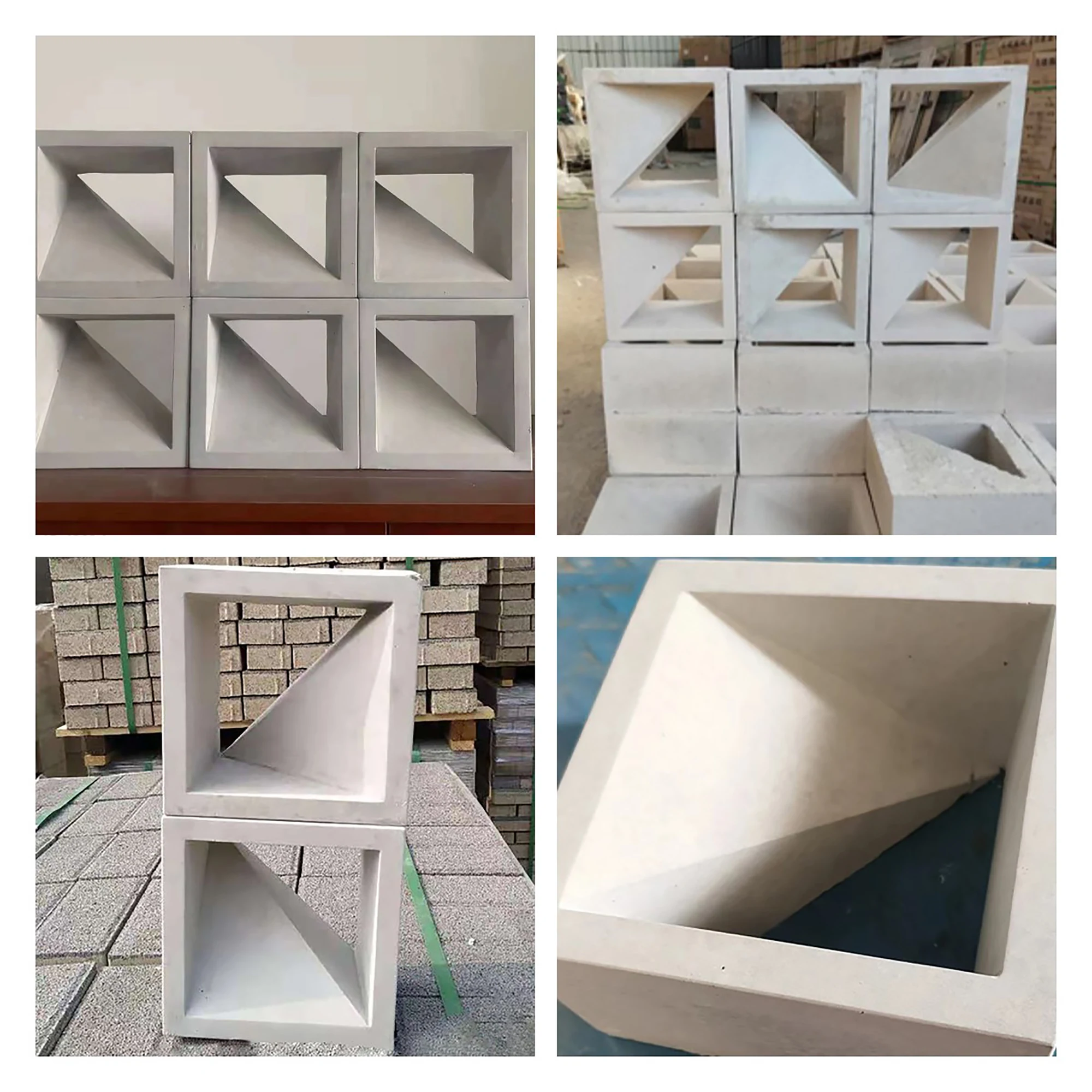 Molde de plástico de ladrillo hueco de cemento, geometría moderna 3D DIY, partición de rejilla de ladrillo de aire, molde de pared de fondo de jardín calado decorativo