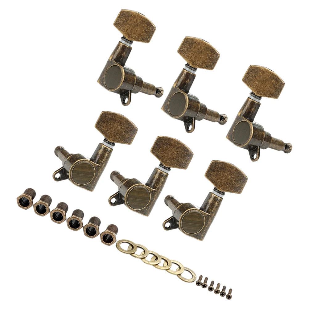 

6pcs Vintage Alloy Guitar Tuners Classical Machine Heads Accurate Bass Tuning Pegs Universal Fit Acoustic Electric Golden Retro