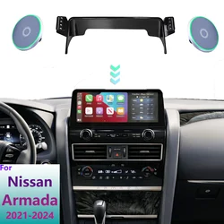 For Nissan Armada 2021 2022 2023 2024 Phone Holder Car Double Bracket Base Magnetic MagSafe Wireless Charging Car Phone Mount