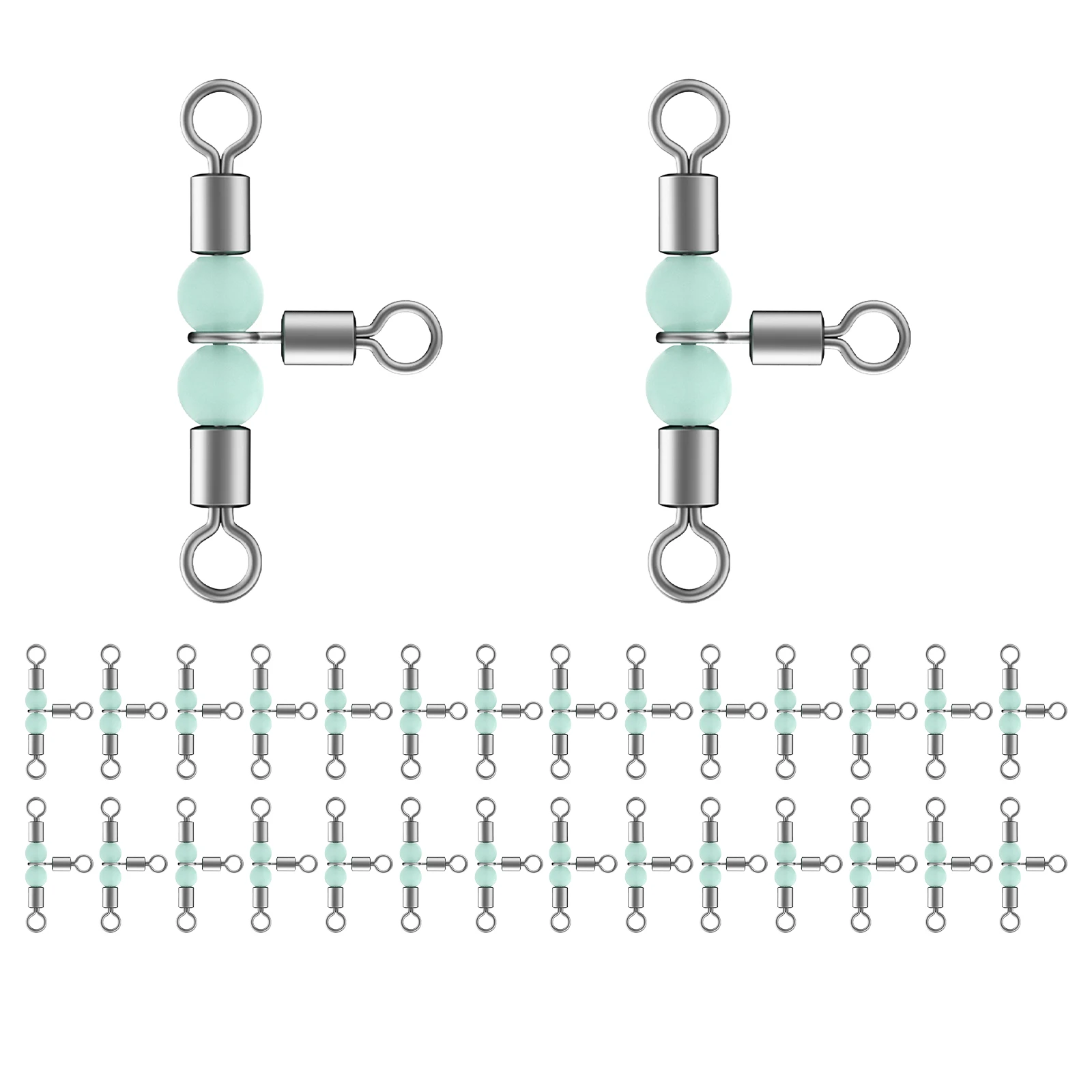 

30pcs 3 Ways Fishing Swivel T-shaped Fishing Line Splitter Multi Functional Fishing Swivels Universal Fishing Accessories