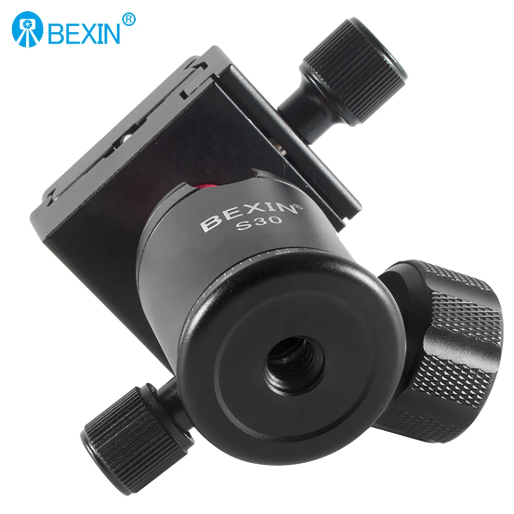 Fancin Red Tripod Head Camera Profesional Video Ball Head Mount 360 Derajat Panoramic Universal Ballhead untuk DSLR Tripod Monopod