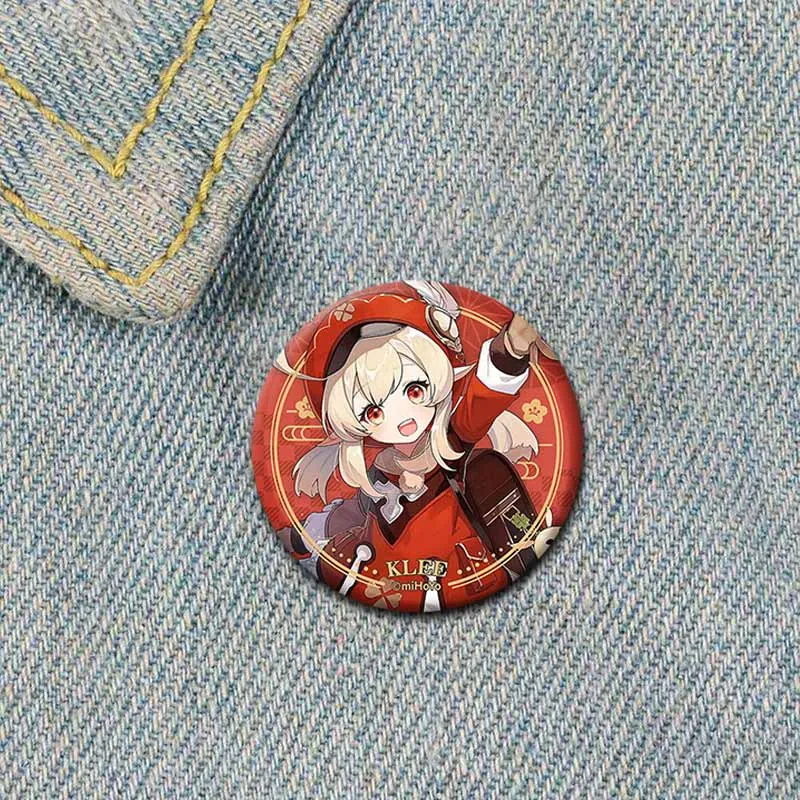 58mm Pop Game Genshin Impact Brooch Pins Anime Badge Cartoon Cosplay Ganyu Xiao Zhongli Jewelry Accessories for Clothes Backpack