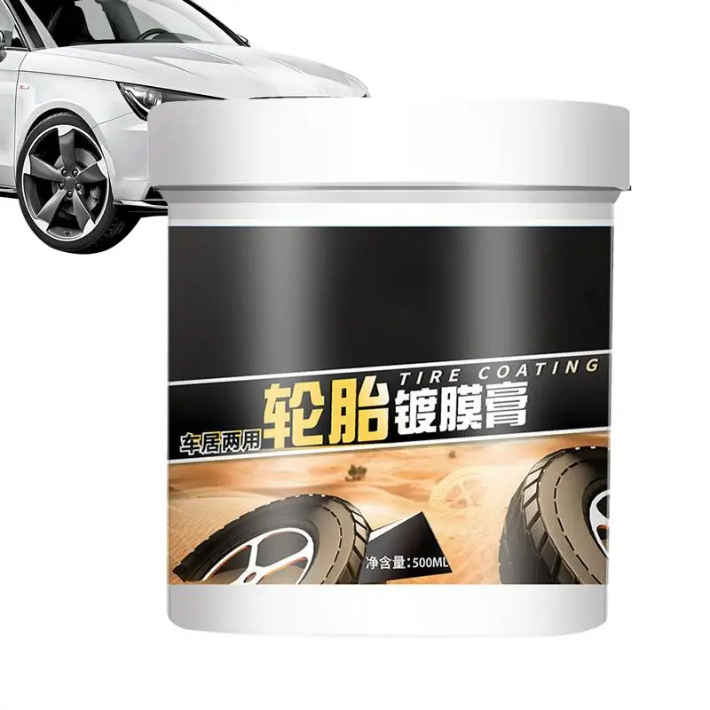 

Tire Wheel Cleaner 500ml Waterproof Glazing Wheel Wax Rim Shine Effective Solid Tire Coating Paste for Cars, Trucks, SUVs, Motor